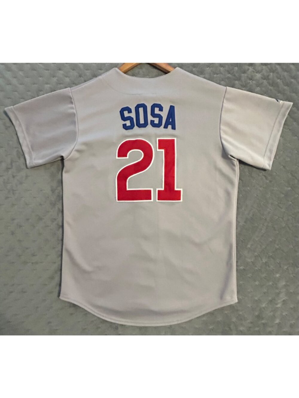Vintage Chicago Cubs Sammy Sosa #21 Majestic Jersey Gray Button-Up Men's Sz M - Picture 8 of 9